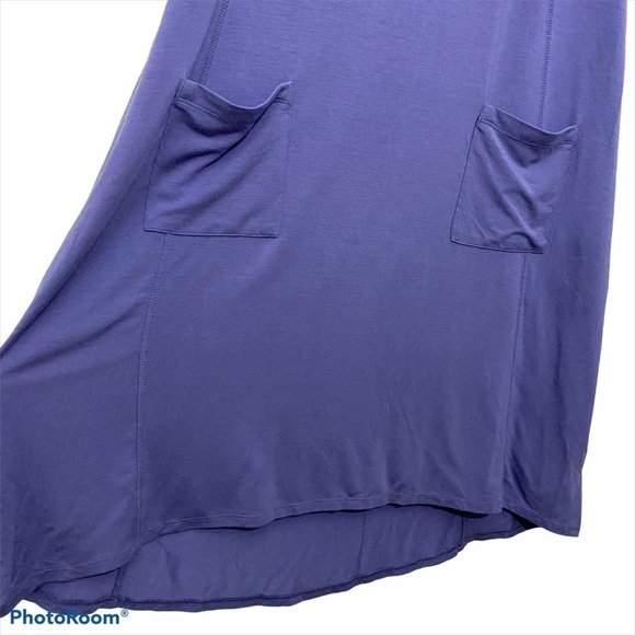 LOGO Lori Goldstein Sanded Modal Dress Hi-Low Hem - Picture 4 of 9